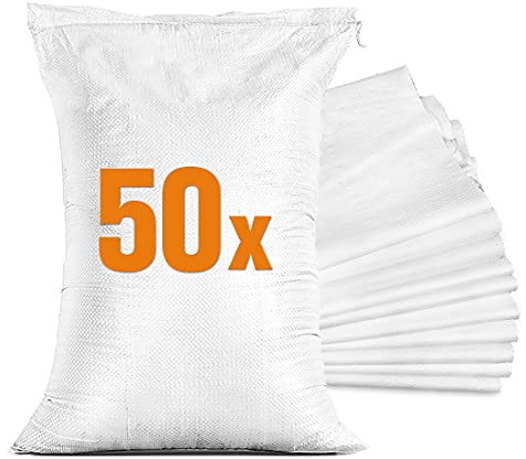 50 Sacos para escombros – Saco rafia – Saco arena para inundaciones – Bolsas obra y jardin (40 x 60 cm)