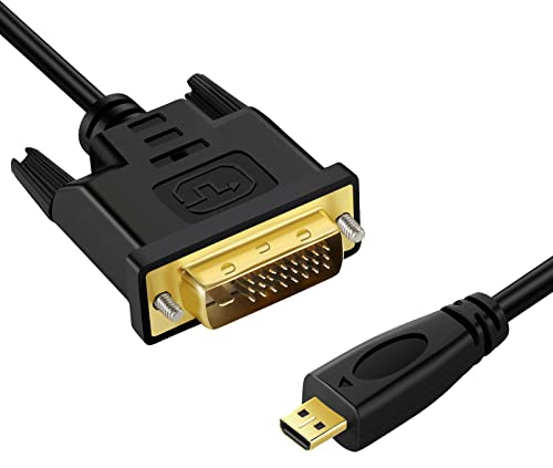 Twozoh Micro HDMI auf DVI Kabel, Micro HDMI 1.4 auf DVI 24+1 Pin Stecker auf Stecker, unterstützt 1080P Full HD (1m)