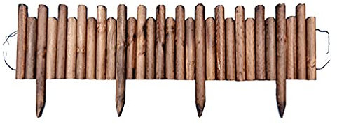 Staccionata in Legno, Recinzione Ornamentale da Giardino in Legno in Miniatura, Pannello Decorativo per Recinzione per Artigianato per la Decorazione del Giardino Domestico all'aperto,Marrone,120×25cm