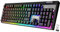 EMPIRE GAMING - Clavier Gaming RF-K308 Rechargeable sans Fil AZERTY (Layout Français) - Wireless Keyboard 2.4 GHz RGB - PC PS4 PS5 Xbox One/Series - Molette de Volume - 12 Touches Multimédia