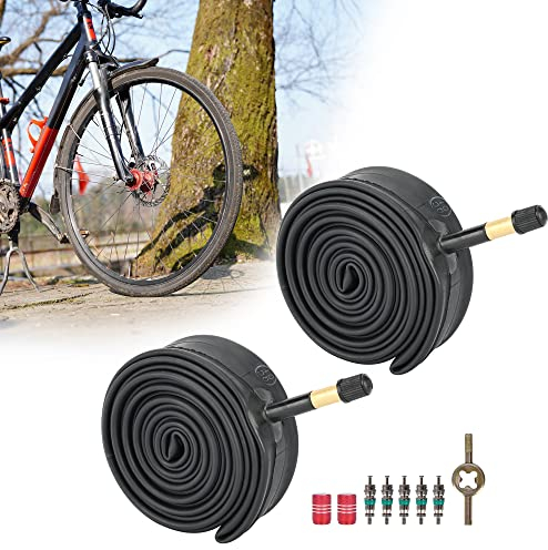 RUTU 700 x 35-43C Reifen Rennrad, Fahrradschlauch mit 60 mm Presta-Ventil, hochwertiger Schwerer Butyl-Innenschlauch – 2er-Pack