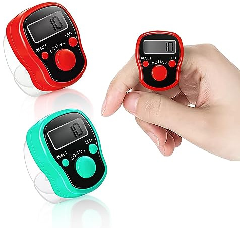Finger Counter Digital Tally ,Golf Clicker Clicker Counter Tally Counters Clickers Counter Finger Clickers for Counting 5 Digit Clickers Counting Mini Digital Row Counter for Golf Goods Counting,2Pcs