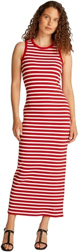 Tommy Hilfiger Kroppsnära klänningar för kvinnor, Röd (Primary Red/Ecru Stp), XXS