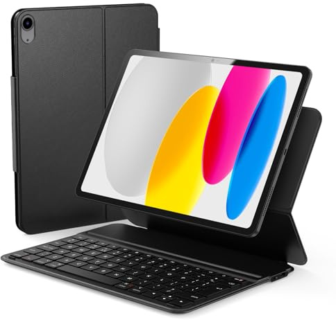 Qulose Cover con Tastiera per iPad 10/11 inch A16 2025/10a Generazione 2022 10.9, Bluetooth Folio Magnetica, Ricarica Tipo C, Italiano QWERTY, Nero
