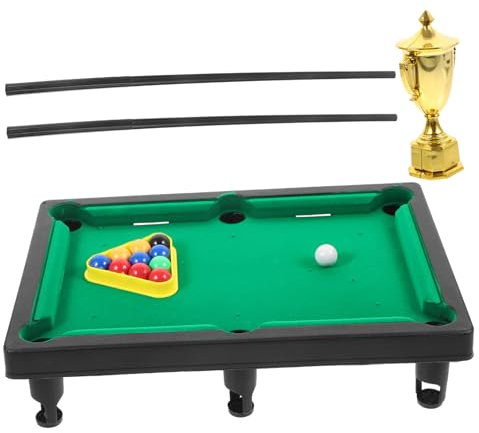 HONMEET Mini Billardtisch Spielzeug Für Kinder Und Erwachsene Tisch Billardkugel Aus Kunststoff Mit Trophäe Kleine Spiele