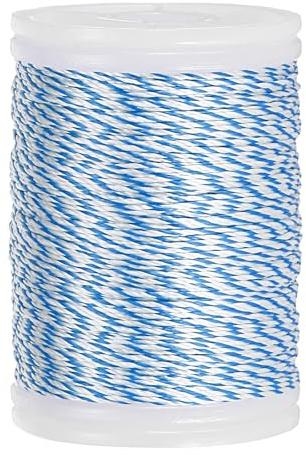 QUARKZMAN Hilo De Servicio para Cuerda De Arco Recurvo De Tiro con Arco 120 Yardas / 110 m Nylon para Cuerda De Arco Recurvo Y Compuesto Atar Punto De Nock Y Mira (Azul/Blanco)