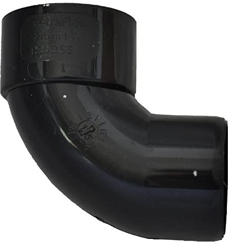 Solvent Black 50mm (56mm) Waste Pipe Conversion Bend - Black