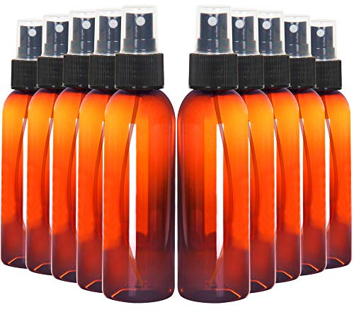 Youngever 10 Confezioni 120ML Bottiglie Spray Plastica Vuote, Bottiglia Spruzzo, Bottiglie Spray Portatili Ricaricabili per Acqua, Cosmetici, Profumi (Amber)