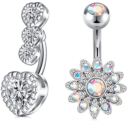 Crdifu Kurzes Bauchabelpiercing 6mm Stablänge Edelstahl Silber Gold Bauchpiercing Piercing Bauchnabel