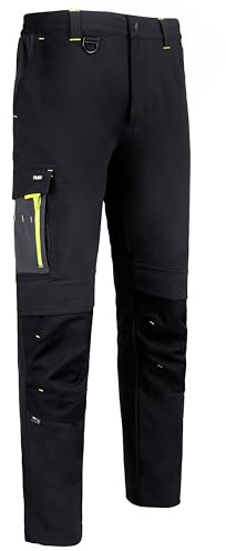 BeeSwift Flex® Workwear Trousers Unisex Two-Toned Black/Grey Durable Four-Way Stretch Fabric Breathable Outdoor Walking Trousers - 48 Tall