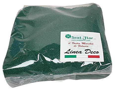 Seat Flor SRL® Sable coloré pour décoration de vases 0,5 mm Sac de 1 kg env. (25 couleurs disponibles) (Vert foncé)