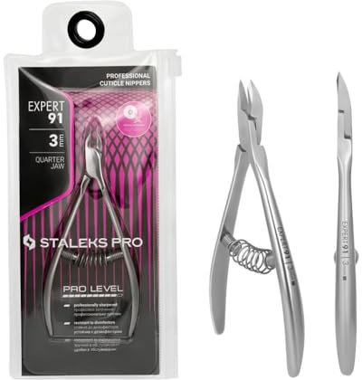 STALEKS PRO by Natury Nails Profi Nagelhautzange 3mm Edelstahl Expert (NE-91-3)