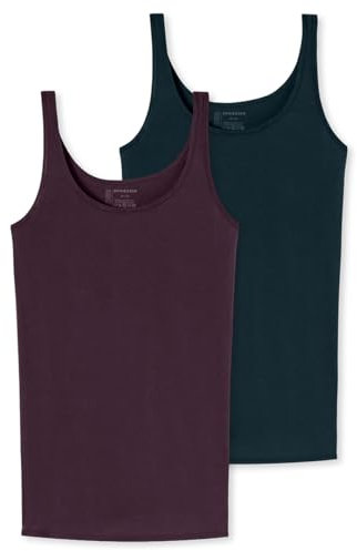 Schiesser Damen 2 Pack Trägertop Bio Baumwolle-95/5 Organic Unterhemd, Sortiert 12_178019, 40 (2er Pack)