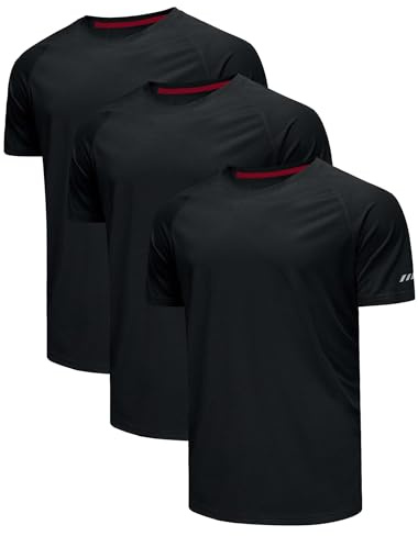 3 Pack Sport T-Shirts Funzionale Camicia Uomo Palestra Camicia Asciugatura Rapida Traspirante Allenamento Corsa Camicia Manica Corta Magliette