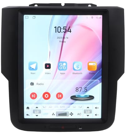 Estéreo de coche para Dodge Ram 2013-2018 1500 2500 3500, 10.4 pulgadas, sistema Android estilo T, pantalla táctil, reproductor multimedia 4G+64G integrado Carplay Android navegación automática WiFi