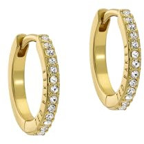 Ted Baker Heplie Crystal Hoop Earrings (14mm outside diameter) For Women (Gold/Crystal)