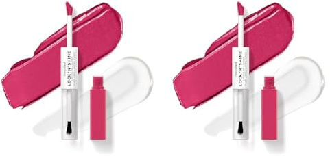 Wet n Wild Megalast Lock n' Shine, Dual-Ended Lip Color and Clear Gloss, Vitamin E and Jojoba Oil Enriched Formula, Irresistable Shade (Pack of 2)