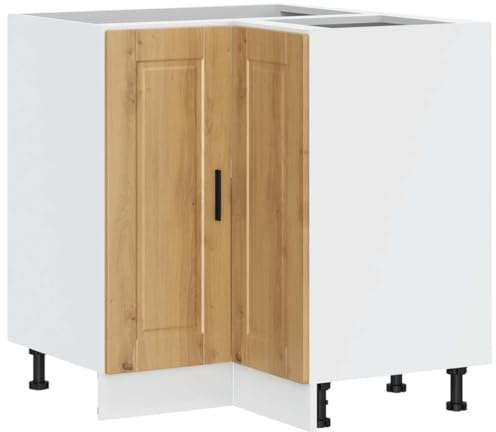 vidaXL Armoire d'angle de Cuisine Porto chêne Artisanal, Armoire d'angle, Meuble d'évier d'angle, Meuble d'angle