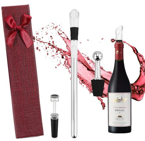 Bogoro rafraichisseur de bouteille refroidisseurs de vin avec bec verseur baton refroidisseur à vin Accessoire de vin exquis Rafraîchisseur à Vin Bâton Avec Aérateur et Bec Verseur Anti accessoire vin