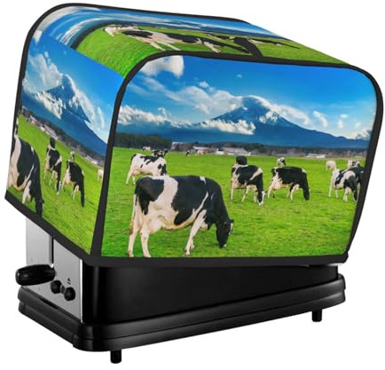 Copertura per tostapane a 2 fette, con vista sulle montagne, con tasche, per piccoli elettrodomestici da cucina, protezione dalle impronte digitali, lavabile in lavatrice