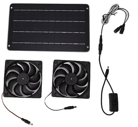 ZJchao Solarventilator, Solarheizung für Hühnerstall, 20 W, Gewächshausheizung, Solarbetrieben, Solarbetriebener Abluftventilator für Hühnerställe, Gewächshäuser, Schuppen Im Freien