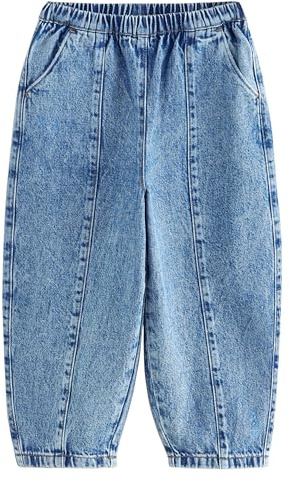 NEXT Fille Jean Bouffant 100% Coton à Enfiler Jean Bleu Moyen 8 Ans