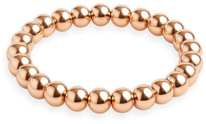 GD GOOD.designs Anillo antiestrés de acero inoxidable con perlas de 3 mm | Anillos elásticos de ansiedad en oro rosa de 18K - Anillos impermeables oro rosa mujer | Talla 54-60