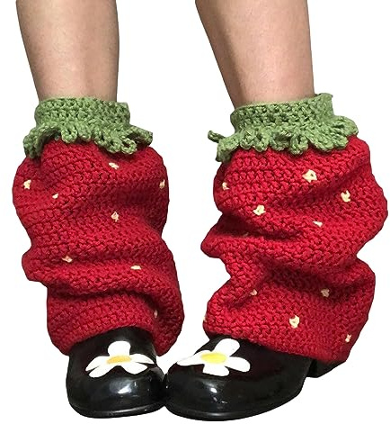 BABWWNIX Leg Warmers for Women Y2k Cute Knit Long Socks Japanese Kawaii Streetwear Leg Cover Cute Lolita Boot Cuffs Cover