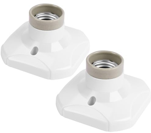URAQT 2Pcs PortaLampada Quadrato, AC220-250V E27 Portalampada da soffitto, Ignifuga plastica Portalampada da Plafoniera E27 a Vite per Lampada da Cucina, da Plafoniera, da Scale, da Corridoi