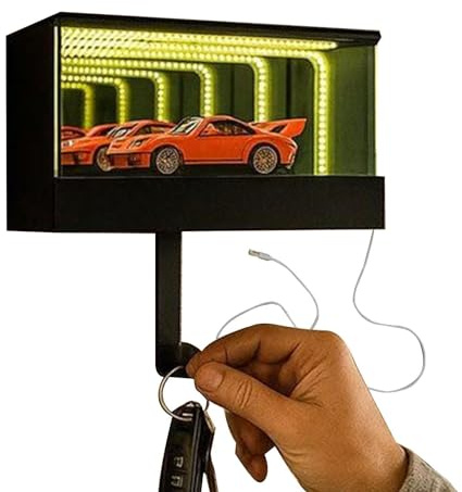 Yonuaret Supporto Per Chiavi Da Garage - Con Portachiavi Illuminato A LED - Organizzatore Di Chiavi Da Montaggio A Parete - Per L'Ingresso Di Casa, Ufficio, Appartamento, Porta E Posta