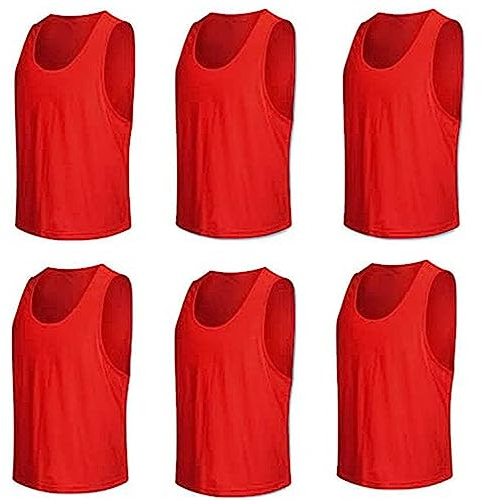 Senston 6 Stück Leibchen für Fußball, Basketball, Baseball Training, Fußball Trainingsleibchen für Anfänger, Jugendliche und Erwachsene