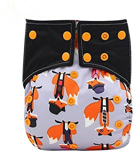 AIO Wiederverwendbare, waschbare Stoffwindel, Anthrazit, Bambus-Einsatz, Über Nacht (A14)