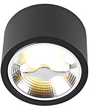Qazqa - Modern Ceiling Spotlight Black AR111 incl. LED - Expert- - Modern G53 | 1 Way Light - Aluminium Surface-Mounted spotway Light - Suitable for Living Room I Kitchen I Bedroom I