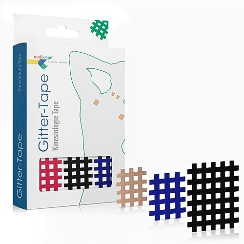 Medi-Tape Gittertape Mix Gitterpflaster, Hochwertiges Akupunkturpflaster - Cross Tape Schmerzpunkte oder als Narbenpflaster, Selbstklebend und vielseitig einsetzbar