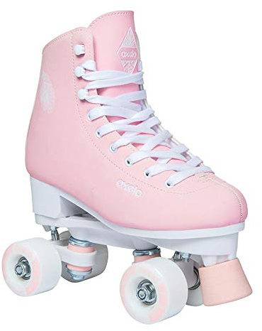 Zapatos De Ruedas para Damas, Patines Clásicos De Dos Hileras, para Principiantes/Niñas/Mujeres/Niños, Seguridad Antideslizante, Zapatillas De Rodillo, Blanco, Rosa, Talla 30-40,Rosado,34