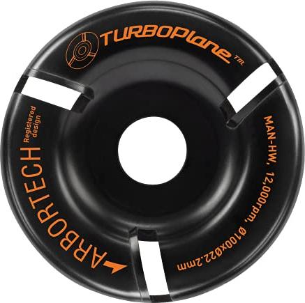 ARBORTECH TURBOPlane™ Frässcheibe 100mm mit 3 Schneiden aus Wolframcarbid für Winkelschleifer zur Holzbearbeitung