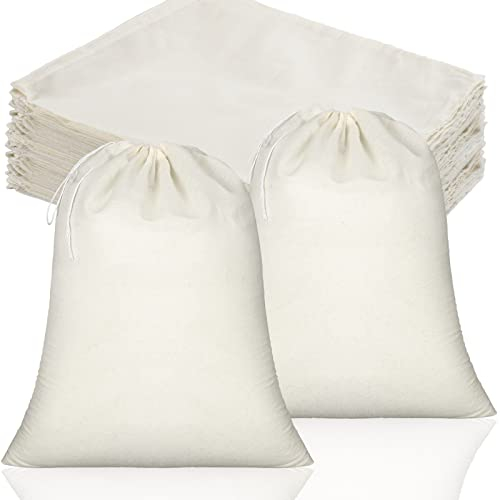 50 Pcs Muslin Burlap Bags with Drawstring 10 x 12 Inch, Small Cotton Pouch