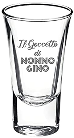 Generico Il Goccetto di... Bicchierino Liquore in Vetro Personalizzabile con Nome Incisione Personalizzata Idea Regalo Festa Del Papà 2023 Babbo Nonno Compleanno Natale Bicchiere da Shot Cicchettino