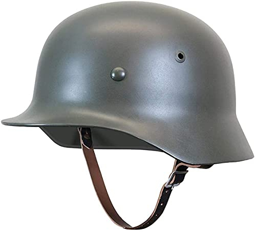 WW2 Deutscher M35 Stahlhelm, Taktischer Helm, Zweiter Weltkrieg Schutzhelm mit Lederfutter Stahlhelm Taktische Paintball Ausrüstung für Outdoor Motorrad CS Airsoft Cosplay