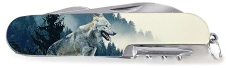 Wolf Wald Wildnis Gothic Outdoor Taschenmesser Survival Messer Camping Multifunktionstool