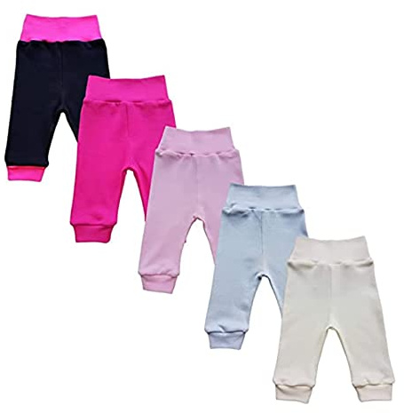 MEA BABY Unisex babybyxor i 100% bomull i 5-pack/pumphose. Babybyxor för pojkar Babybyxor för flickor, byxor med hål för händerna (104, pojkar)