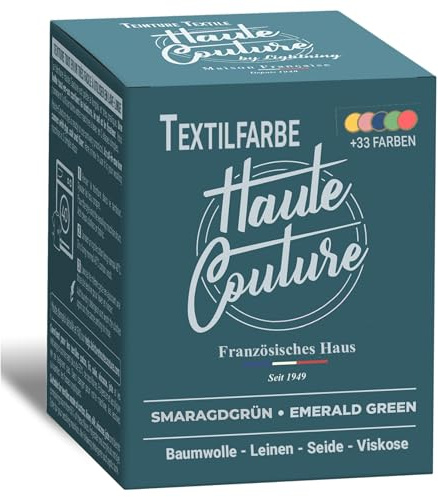Haute Couture - Grün Textilfarbe - SmaradGrün - 350g - Alles-in-Einem - Gebrauchsfertig für Kleidung und Stoffe