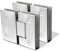 Cokritsm 2PCS Silver Glass Shower Door Hinges 180 Degrees Glass Door Hinges Replacement Parts with Mounting Hardware Stainless Steel Bathroom Gate Clamp for 8-12mm Glass