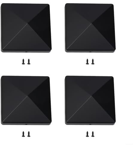 Springwillfly Tappo per recinzione in plastica, 10 x 10 cm, quadrato, 10,2 cm, per pali a piramide (4 pezzi)