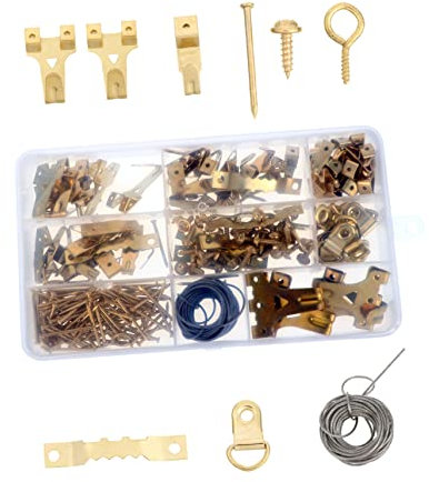 SHINEOFI 1 Ensemble clou de cadre photo clou de mur clou en fer kit de suspension de tableaux fil suspendu clou à mur propre clou sans trace avec câble métallique crochet sans trace le fer