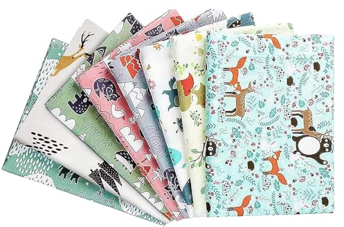 TSKER 10 piezas de tela de algodón para coser, tela de patchwork, paquete de 50 x 40 cm, tela para niños, para manualidades, costura, manualidades