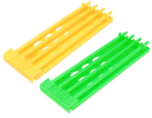 NOLITOY Soporte Organizador para Anillos de Paloma de Plástico Verde, 2 Piezas Estructura Estable para Almacenamiento Seguro de Anillas de Palomas Mensajeras Carreras, Adecuado