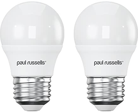paul russells LED Light Edison Screw E27, 60w Equivalent, 6.5W 806 Lumens LED Bulbs, 6500K Bright Daylight, Mini Globe Frosted G45 ES Golf Ball Energy Saving (Not Dimmable) Lightbulbs, 2 Pack