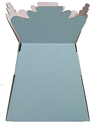 Floralcraft Baby Blue Hand-Tied Living Vase Florist Bouquet Box, Presentation/Transporter Box/Flower Plant Aqua Boxes, (Pack of 20)