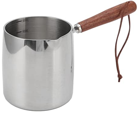 Hosi Petite Casserole 2 Becs 450ml Chauffe-Beurre INOX Casserole à Induction pour Soupes Chocolat Lait